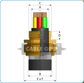 BW 2 Parts Cable Glands - Drawing