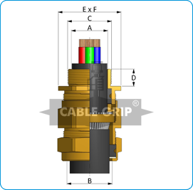 E1W Cable Glands - Drawing
