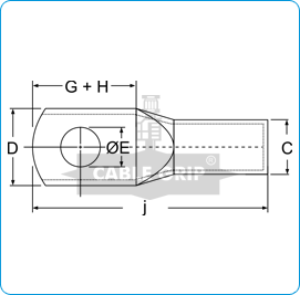 CGI Aluminium Tubular Terminals Long Barrel - Drawing 1