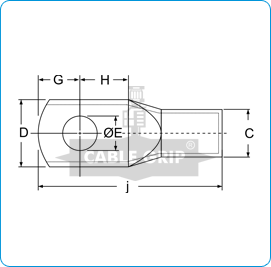 CGI Copper Tubular Terminals Long Barrel - Drawing 1